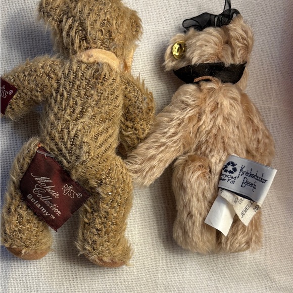 Russ and Knickerboxer Mini Brown Mohair Teddy Bears Set of 2 Stuffed Animal Toy - Picture 5 of 6